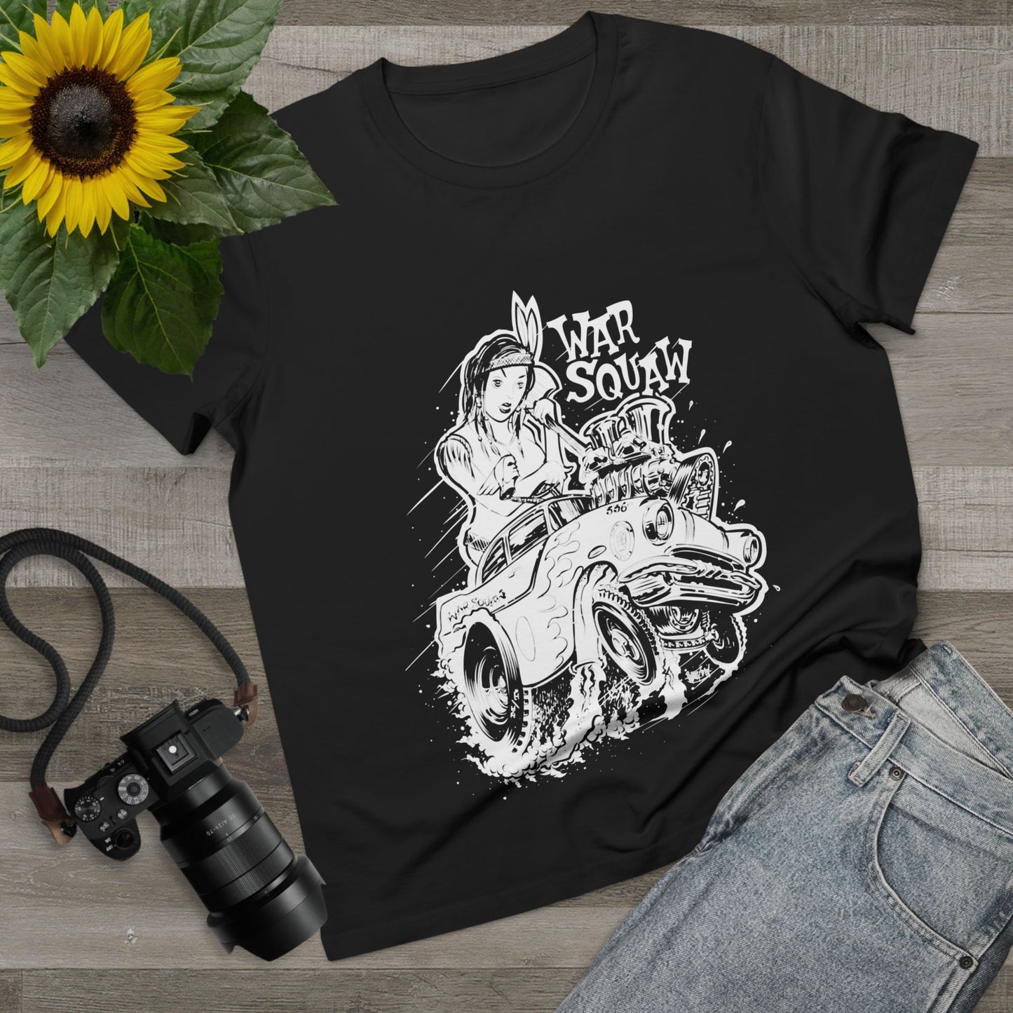 Warsquaw Black and White Women’s Maple Tee