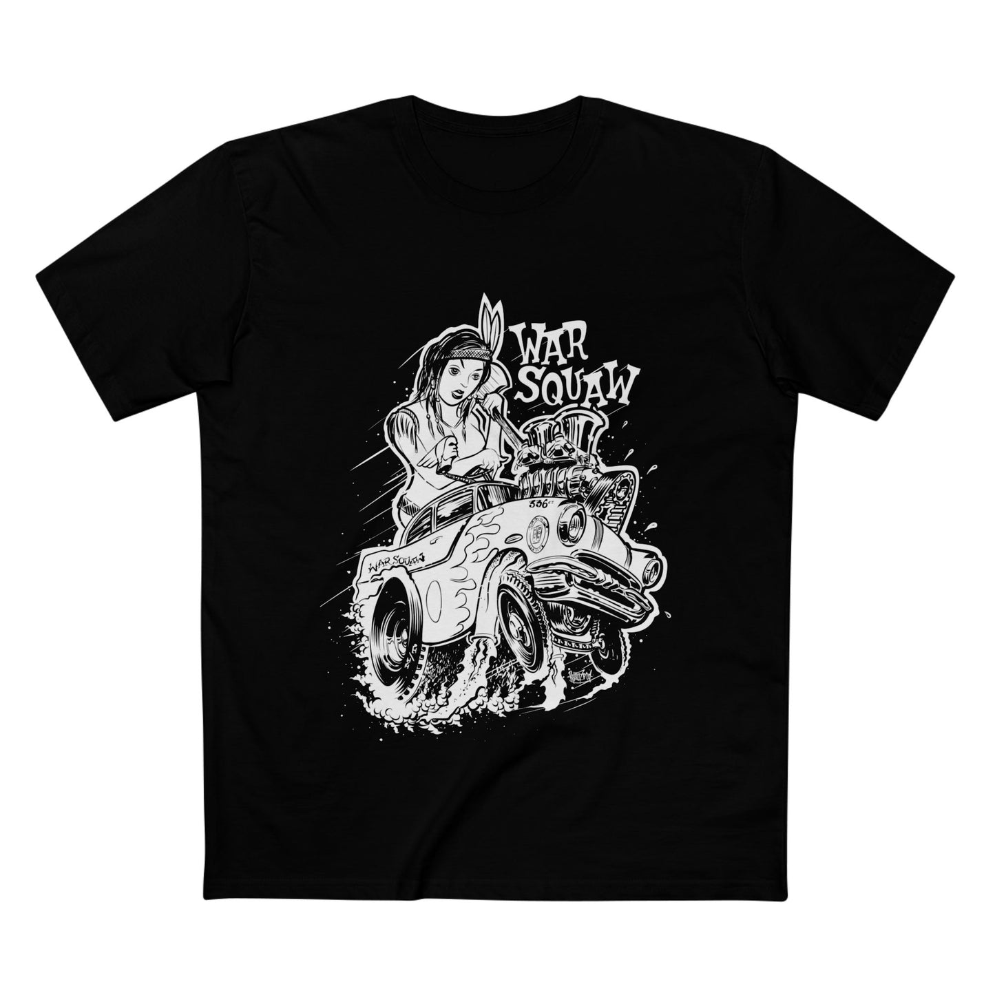 Warsquaw Black and White Men's Staple Tee