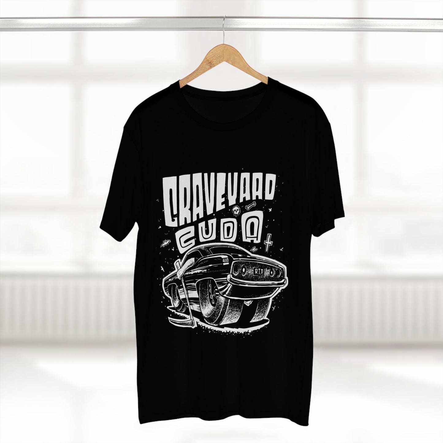 Graveyard Cuda Black and White Men's Staple Tee