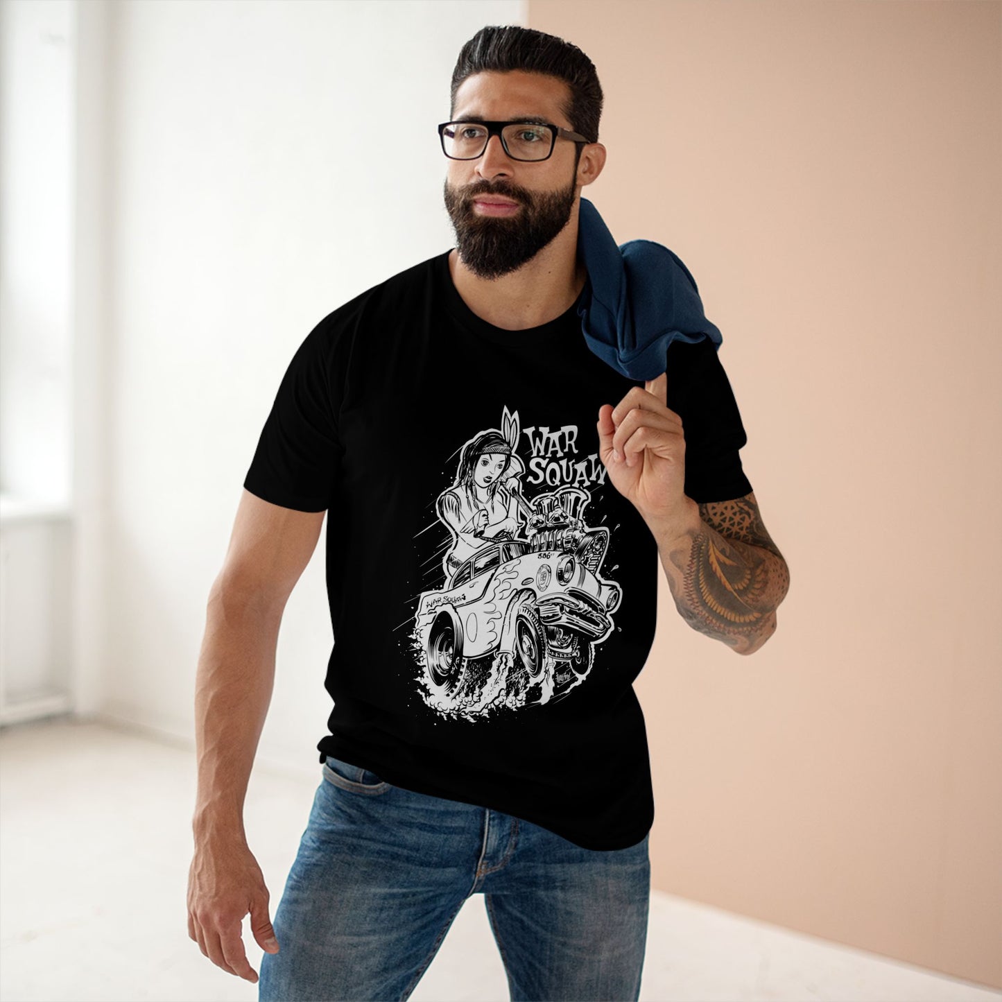 Warsquaw Black and White Men's Staple Tee