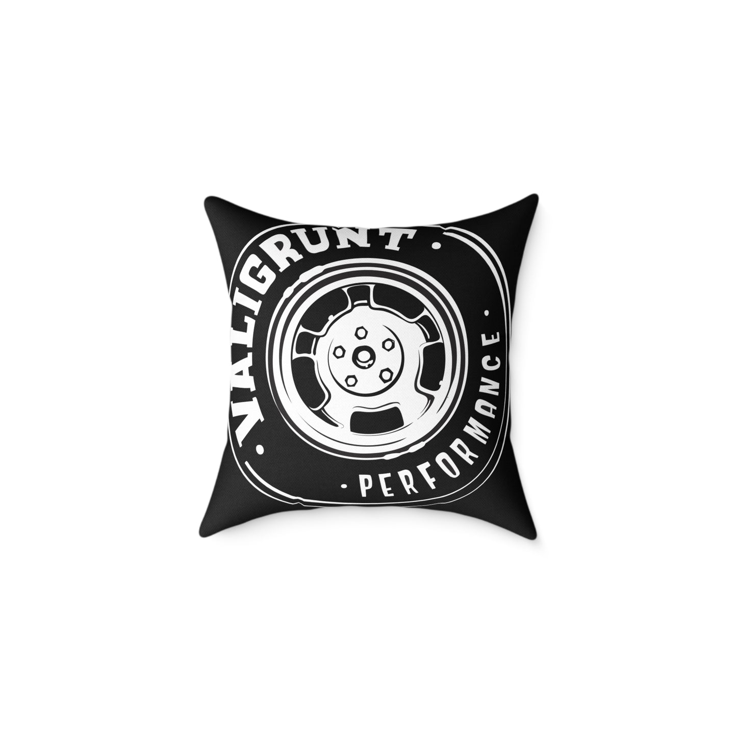 Performance Wheel Logo Pillow — Valigrunt Automotive Throw Cushion