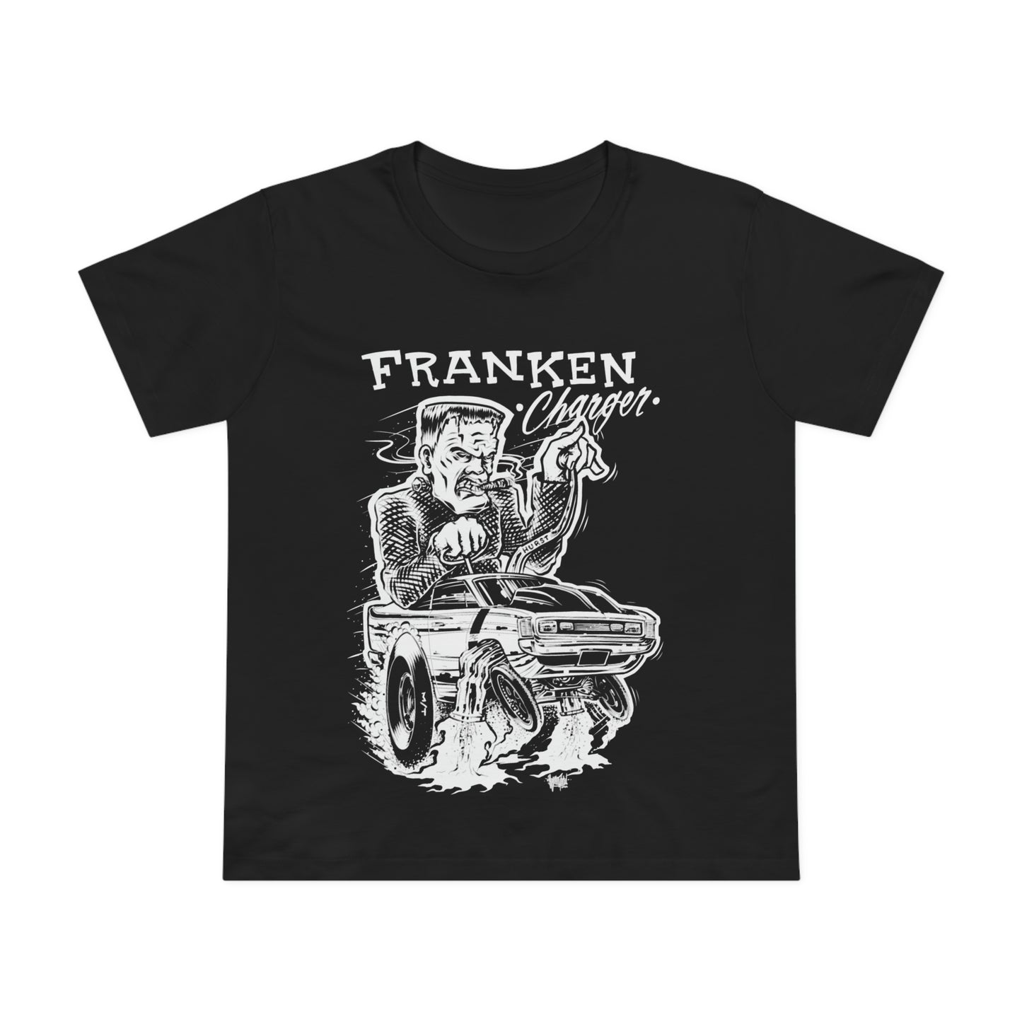 Franken Charger Black and White Women’s Maple Tee