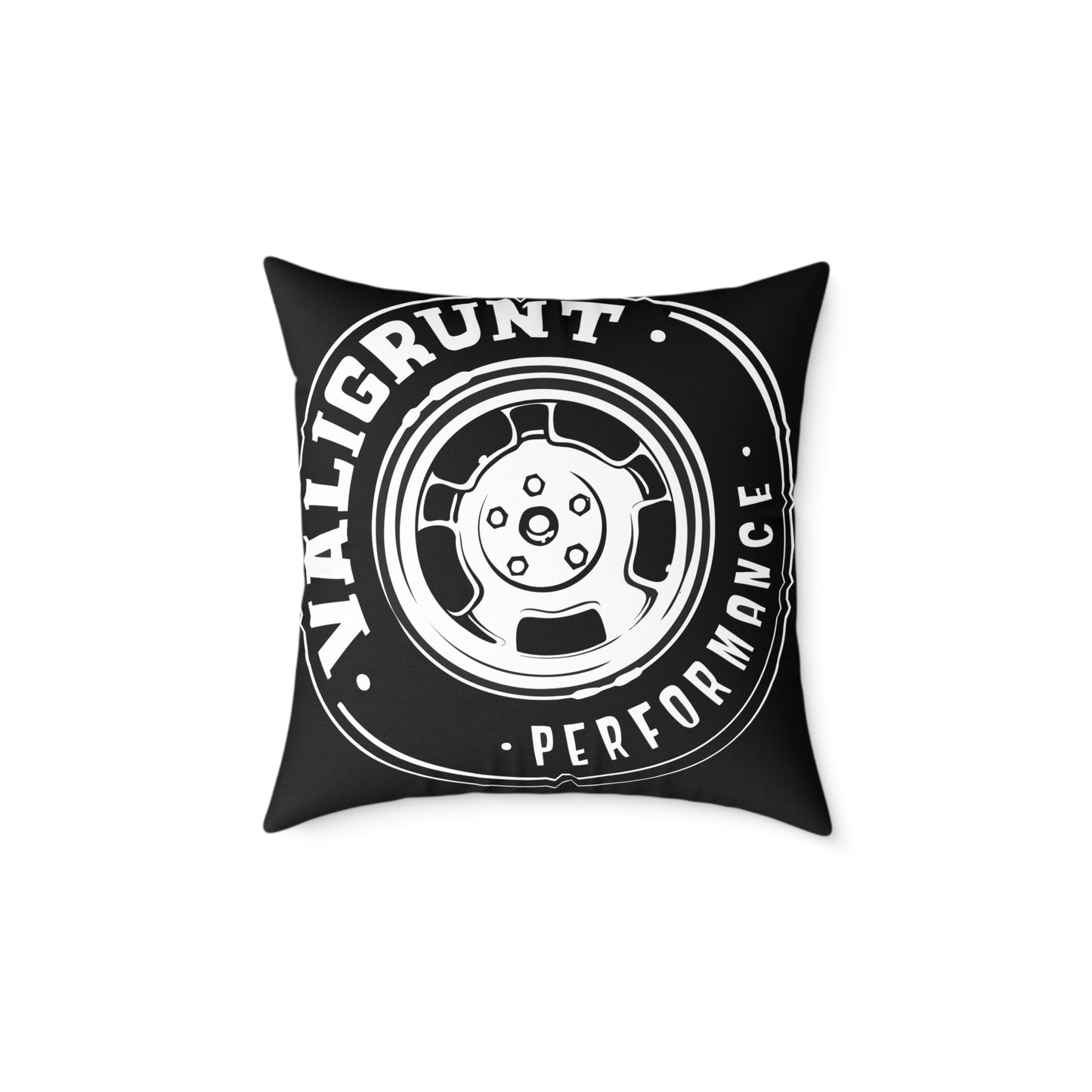Performance Wheel Logo Pillow — Valigrunt Automotive Throw Cushion