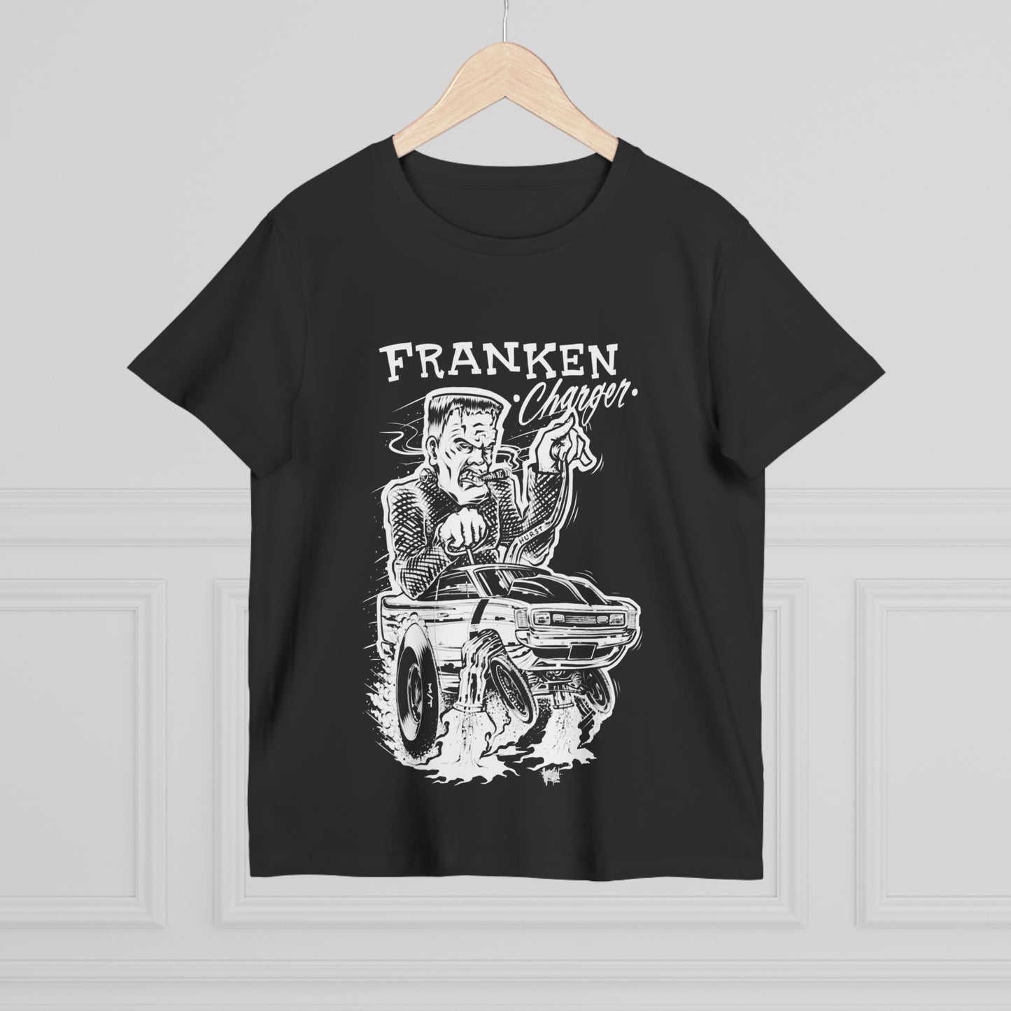 Franken Charger Black and White Women’s Maple Tee